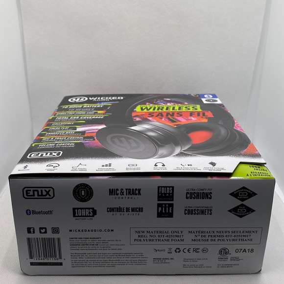 Wicked Audio Full Size Bluetooth Over Ear Headphones Wireless - Picture 5 of 11